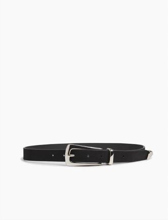 Favorite Daughter Womens Suede Statement Belt In Black Polished Nickel