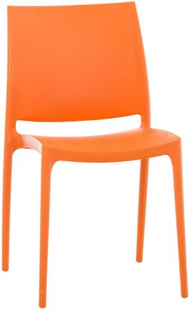 Clp Silla de exterior apilable resistente en plástico naranja