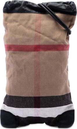 Burberry Pre-owned Burberry Mega Check Canvas Drawstring Backpack Unisex GW0HVRWDSV1JO4PA