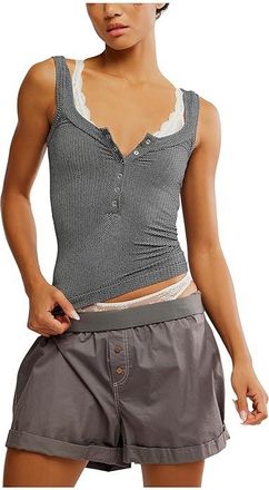 Free People Clean Slate Henley Womens Clothing Black : L-XL (US Womens 14-16), Nylon/Spandex