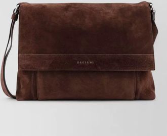 Orciani suede messenger shoulder bag adjustable strap