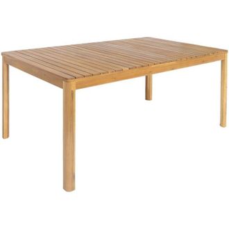 Sweeek 8-seater acacia wooden garden table with rounded corners, Senora, Natural, 160x90x75 cm