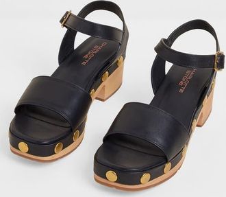 Charlotte Stone Allie Clog Sandal in Black Stud at Nordstrom, Size 11