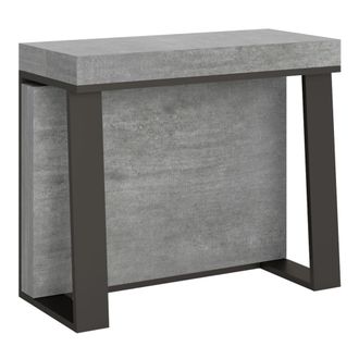 Itamoby Consola extensible 90x40/288 cm efecto madera gris cemento, hierro