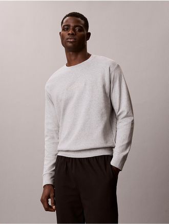 Calvin Klein Mens Terry Lounge Sweatshirt - Light/Pastel Grey - XL