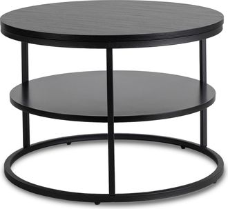 OEM Mesa De Centro Con Estante, La Mejor De 70 Cm, Negra, Moderna