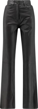 Alysi Lederbroek - Dames - Leren Broeken - Zwart - 2XS - Leer - Broeken