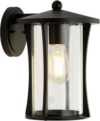 Searchlight Luz De Porche De Pared Para Exteriores Searchlight Pagoda 1 Light - Negro Con Vidrio Transparente