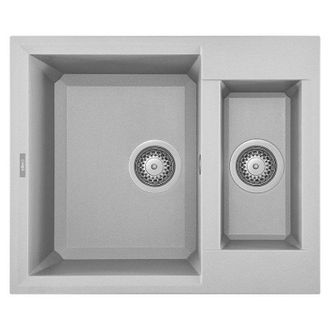 Elleci Lavello Elleci Incasso 2 vasche 60x50 Easy 150 Metaltek Grigio Aluminium LMY15079