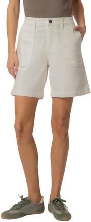 Kut from the Kloth Hailey High Waist Denim Bermuda Shorts in Ecru at Nordstrom, Size 14