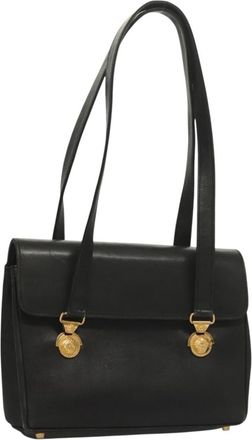Versace Vintage Flap Shoulder Bag Leather Leather Shoulder Bag Bag (Pre-Owned)