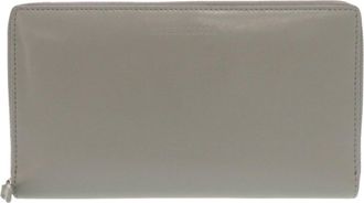 Balenciaga Gray Leather Long Wallet (Bi-Fold) (Pre-Owned)