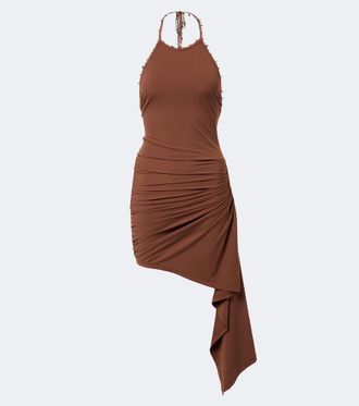 CHRISTOPHER ESBER Embellished halterneck jersey minidress