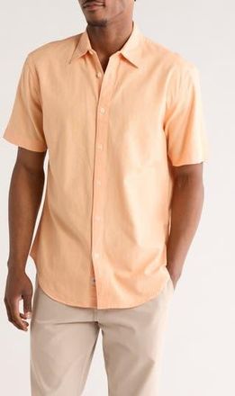 Coastaoro Aarav Short Sleeve Button-Up Shirt in Peach at Nordstrom Rack, Size Xx-Large