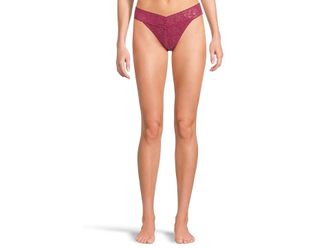 Hanky Panky Signature Lace Original Rise Thong Womens Underwear Merlot, Cotton/Lace/Nylon