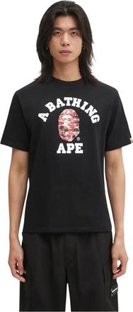 A Bathing Ape Palm Tree Camo College T-shirt - Heren - T-shirts - Zwart - XL - Katoen - Tops