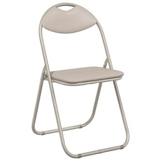 vidaXL Silla Plegable 8 Pcs Arena 48 X 43,5 X 81 Cm Cuero Sint&eacute;tico Vidaxl