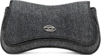 Diesel Grijze Tas met Kristalversiering - Dames - Schoudertassen - Grijs - ONE Size - Tassen