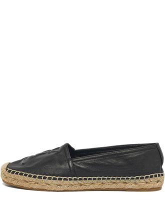 Saint Laurent logo-detail flat espadrilles - women - Calf Leather/Calf Leather/Rubber - 35 - Black