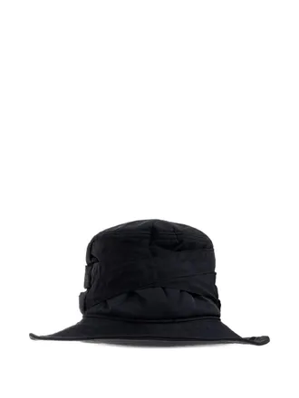 Yohji Yamamoto ribbon-detail bucket hat - unisex - Recycled Polyamide - M - Black