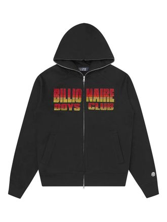 Billionaire Boys Club rhinestone-embellished zip-up hoodie - men - Cotton - M - Black