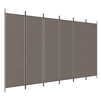 vidaXL Biombo Divisor De 6 Paneles De Tela Gris Antracita 300x220 Cm Vidaxl
