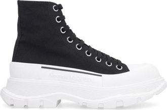 Alexander McQueen Tread Slick High-Top Sneakers - Heren - Sneakers - Zwart - 41 1/2 EU - Leer - Schoenen
