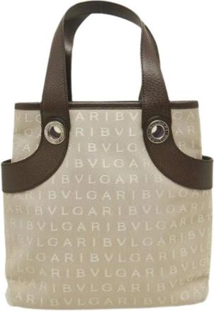 Bulgari Pre-owned Handbags, female, Beige, Size: ONE SIZE Pre-owned Canvas Handbag