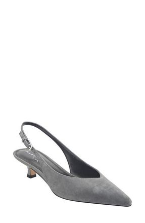 Marc Fisher Luciey Slingback Pointed Toe Kitten Heel Pump in Dark Gray at Nordstrom, Size 8.5