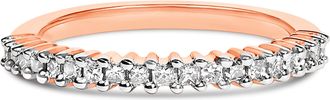 House of Brilliance 10K Rose Gold Plated Sterling Silver 1/3 Cttw Diamond Band Ring
