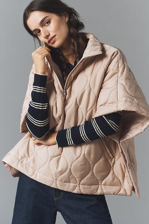 Do Everything in Love Quilted Puffer Poncho Jacket