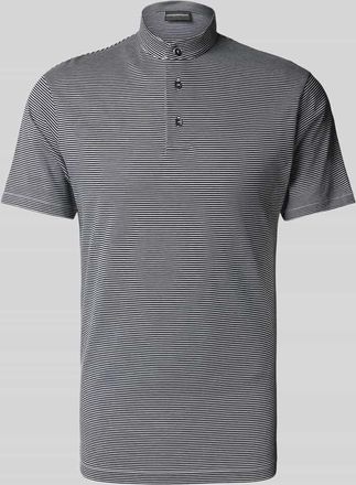 Emporio Armani Slim Fit Poloshirt mit Stehkragen in Dunkelblau, Gr&ouml;&szlig;e XXL