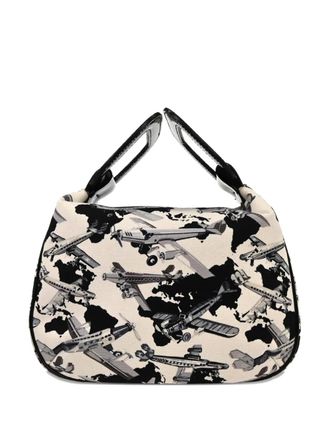 Chanel 2005-2006 graphic-print tote bag - women - Canvas/Patent Calf Leather - One Size - Neutrals