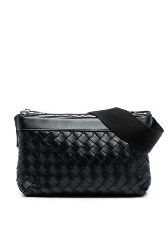 Bottega Veneta 2012-2025 Leather Intrecciato Duo crossbody bag - women - Calf Leather - One Size - Black