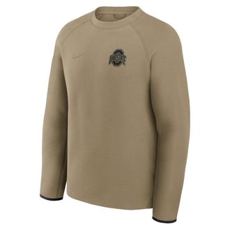 Nike Ohio State Tech Fleece Nike Mens College Pullover Crew in Brown | 05L60IDHOH-GML