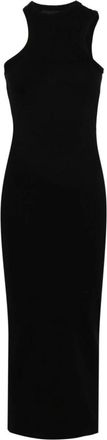 Axel Arigato Geribbelde Lange Jurk - Dames - Maxi kleedjes - Zwart - XS - Katoen - Kleedjes