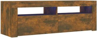 vidaXL Vidaxl - tv Cabinet with led Lights Smoked Oak 120x35x40 cm