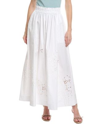 Lafayette 148 New York Embroidered A Line Midi Skirt