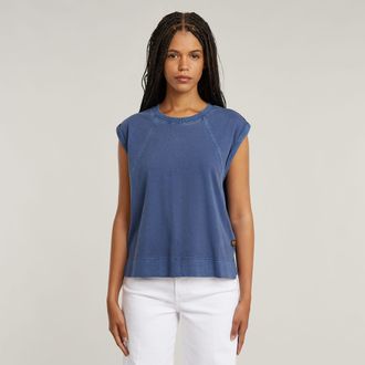 G-Star Back Zip Overdyed Top - Midden blauw - Dames