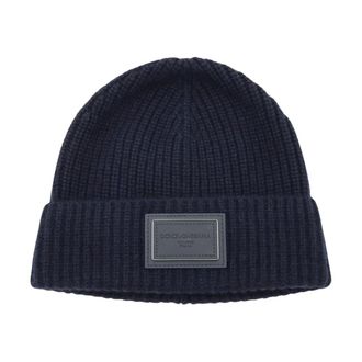 Dolce & Gabbana Accessoires, Heren, Blauw, ONE Size, Gebreide muts