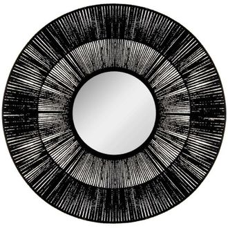 Atmosphera Atmosphera - Espejo etnik Negro - Cuerda D. 76 Cm Cr&eacute;ateur DInt&eacute;rieur