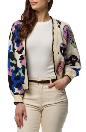 Saachi Wild Heart Crop Cardigan in Ivory Multi at Nordstrom Rack