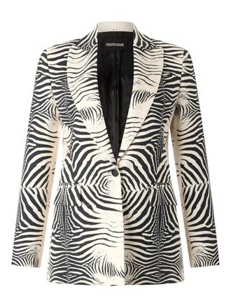 Roberto Cavalli tiger-print blazer - women - Viscose/Spandex/Elastane/Viscose - 38 - Black