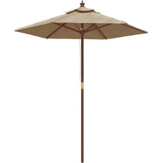 vidaXL Sombrilla De Jard&iacute;n Con Poste De Madera Gris Taupe 196x231 Cm Vidaxl