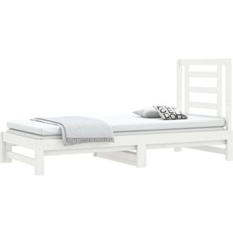 vidaXL Dormeuse Estraibile Bianca 2x(90x190) cm Legno Massello di Pino vidaXL