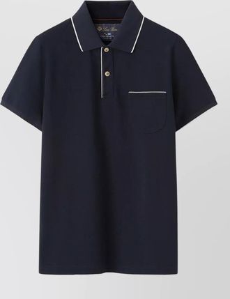 Loro Piana short sleeve polo shirt chest pocket