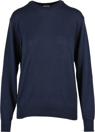 Aspesi Pullover met ronde hals - Dames - Ronde hals truien - Blauw - M - Wol - Truien & Vesten