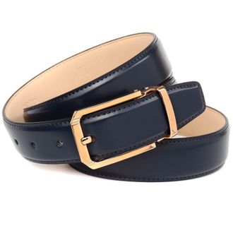 Anthoni Crown Lederg&uuml;rtel ANTHONI CROWN, Herren, Gr. 105, blau (dunkelblau), Rindsleder, unifarben, G&uuml;rtel Lederg&uuml;rtel