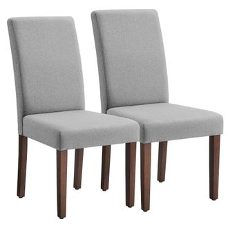 Vasagle 2 Sillas de comedor con respaldo alto asiento acolchado de color gris