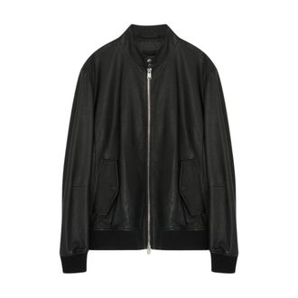 HUGO BOSS H Moiner Leather Jacket - male - Hugo - Bomber Jackets - Black - XL - Jackets